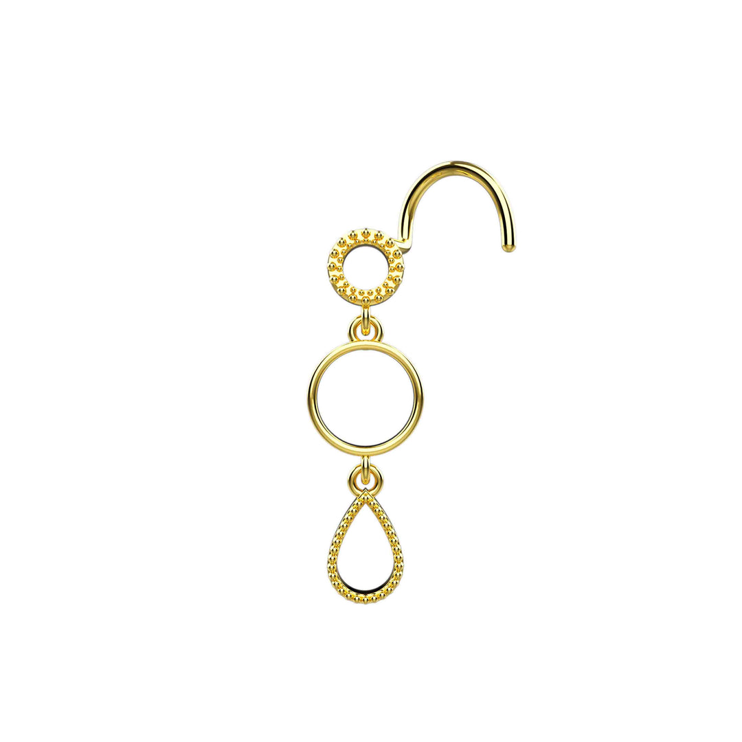 Circle with Drop Dangle Nose Stud