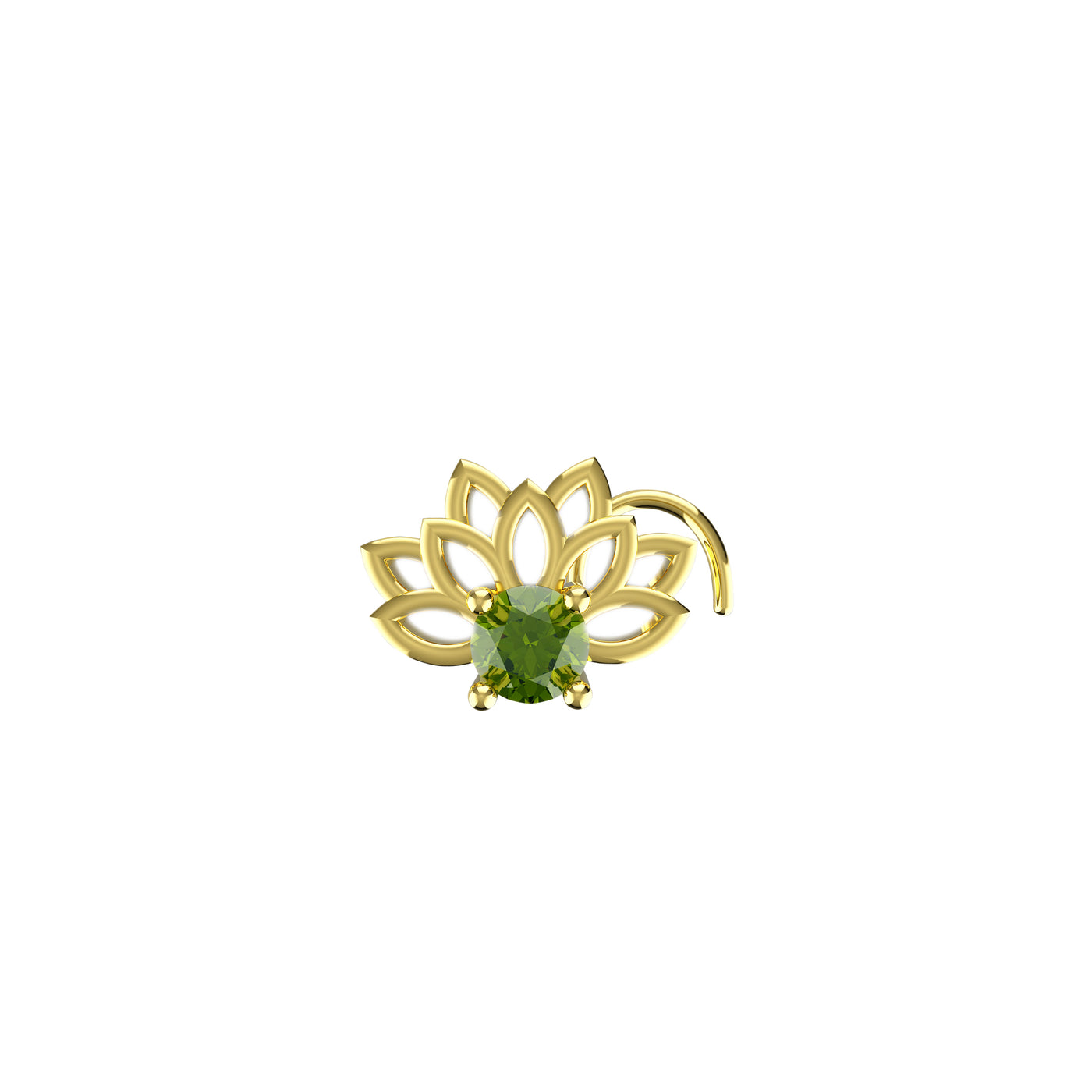 lotus flower gold nose pin studs
