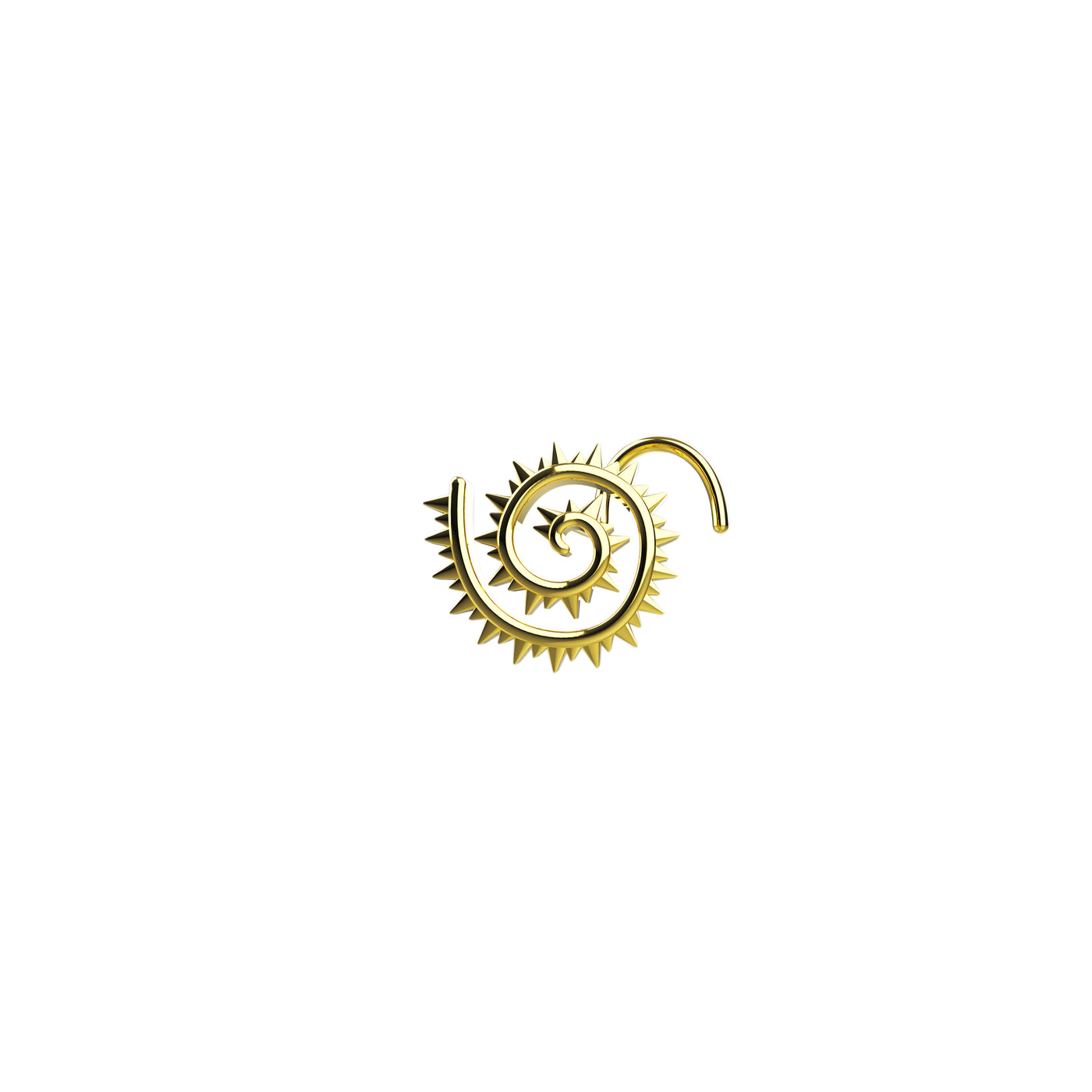 spiral swirl nose stud ring gold