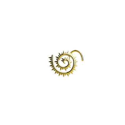 spiral swirl nose stud ring gold