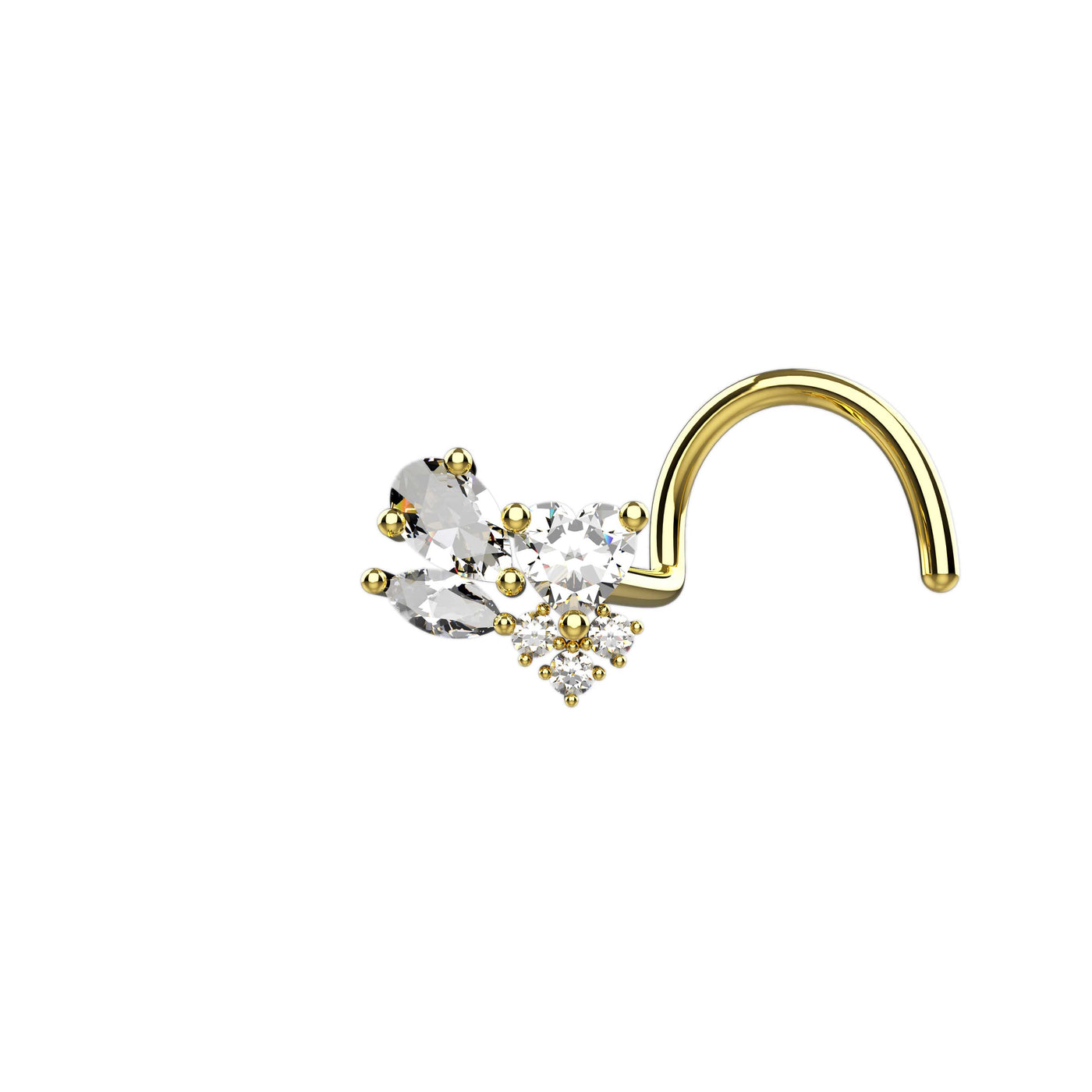 Heart-shaped nose ring gold 