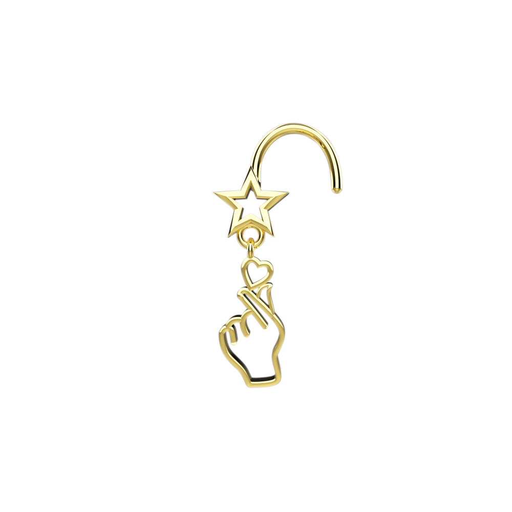 star heart dangle nose ring