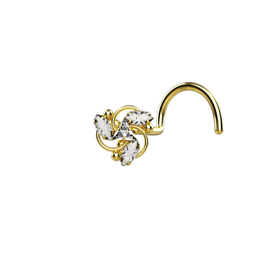 Artisan gold nose ring studs