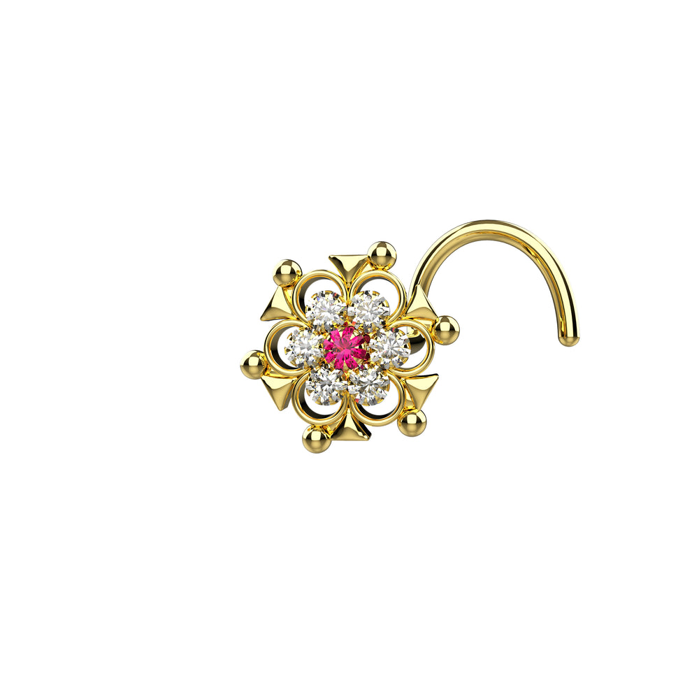 Ruby gemstone nose studs