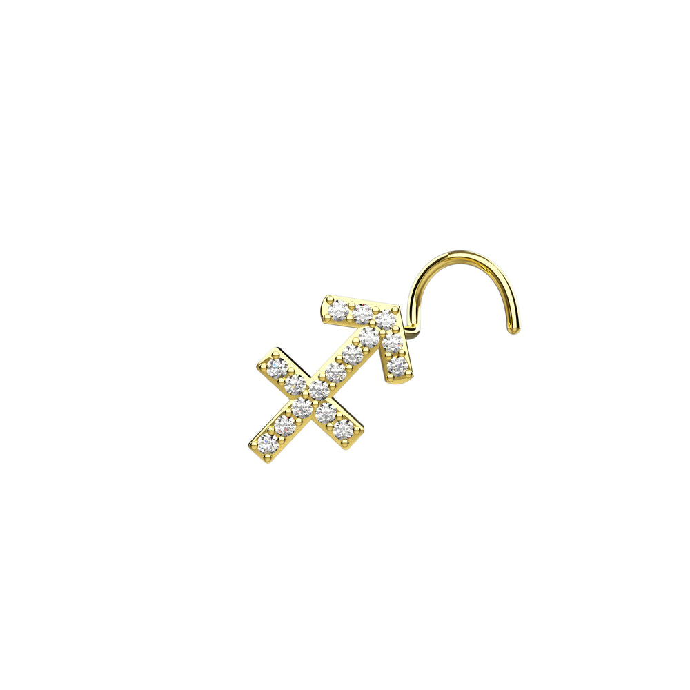 diamond and gold nose stud