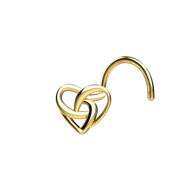 twisted heart nose ring