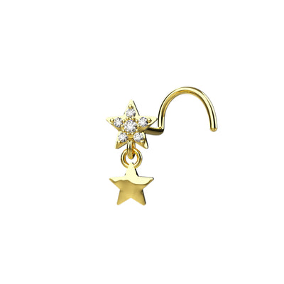 dangle nose ring gold