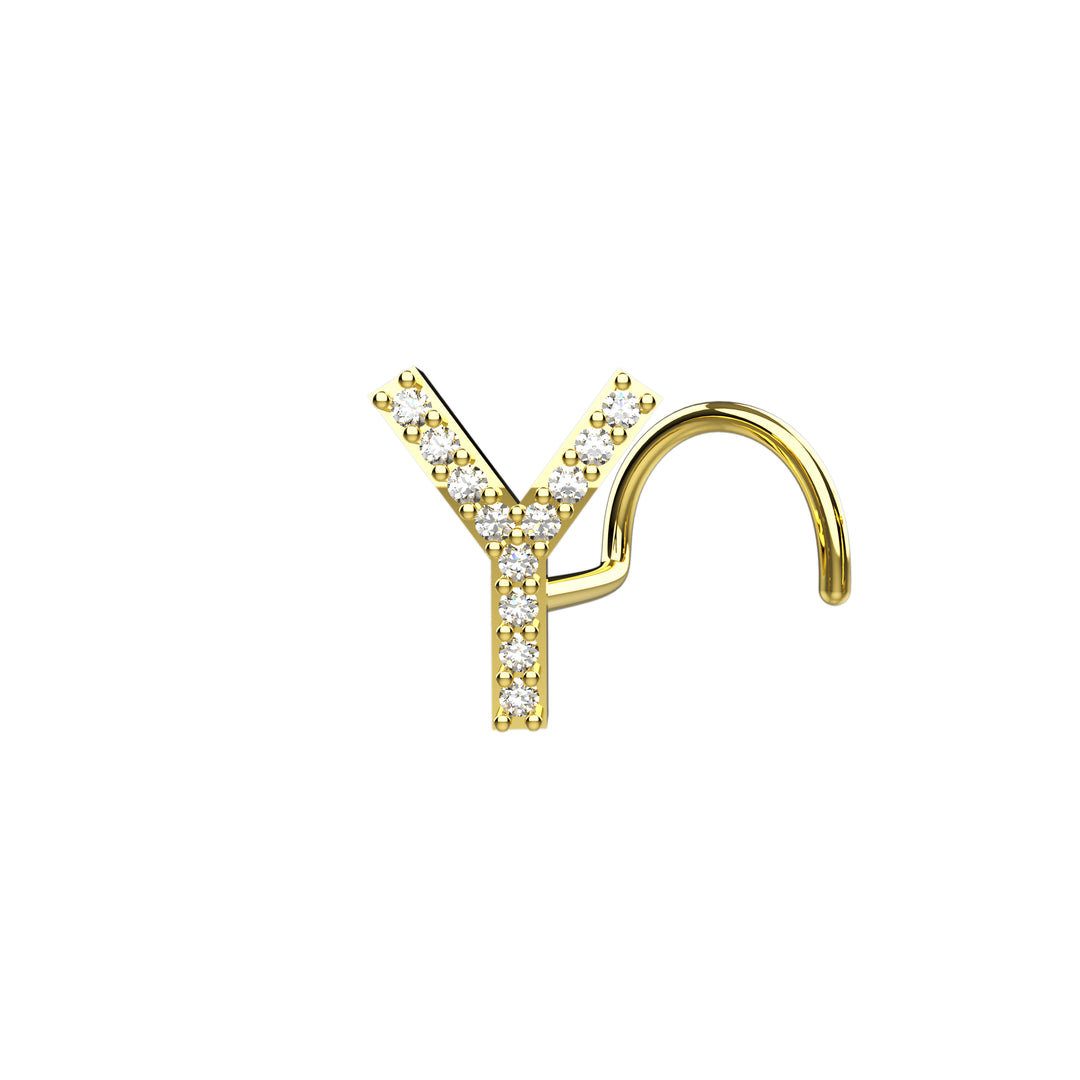 Initial Y Nose Stud