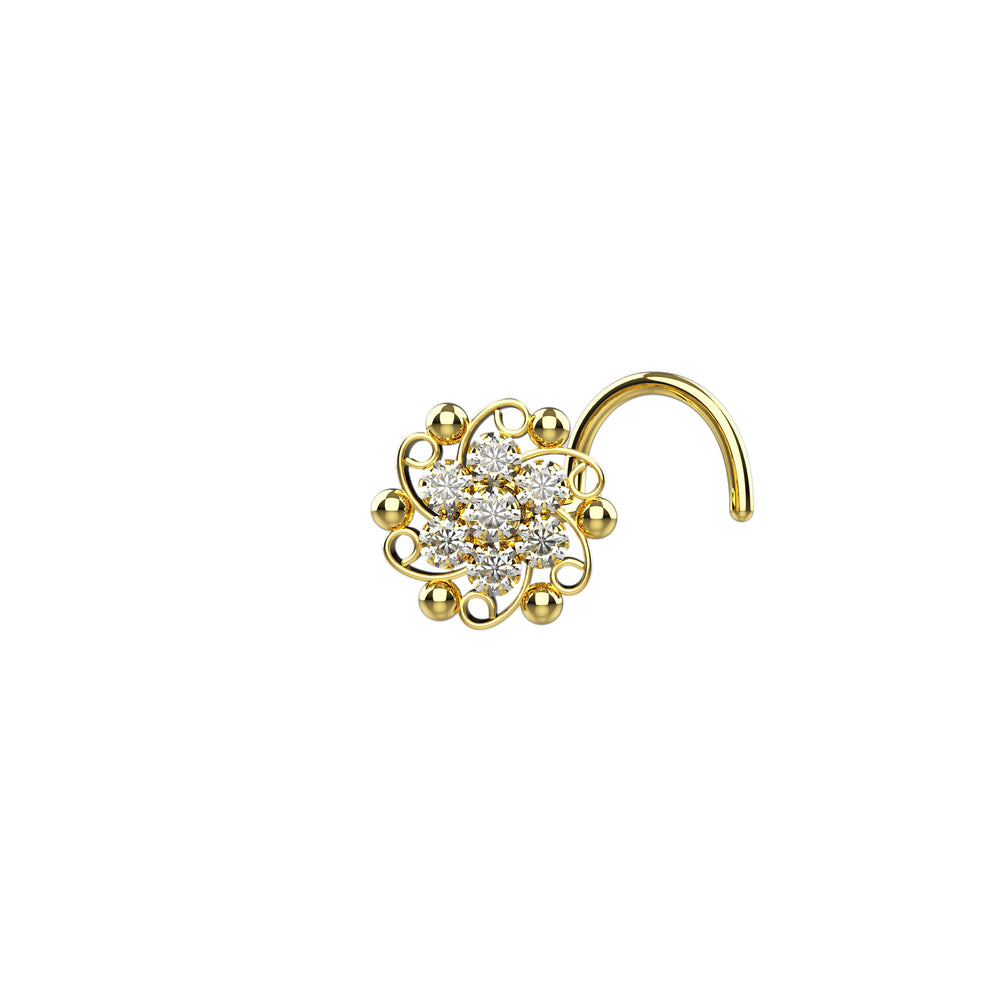 twisted nose ring gold