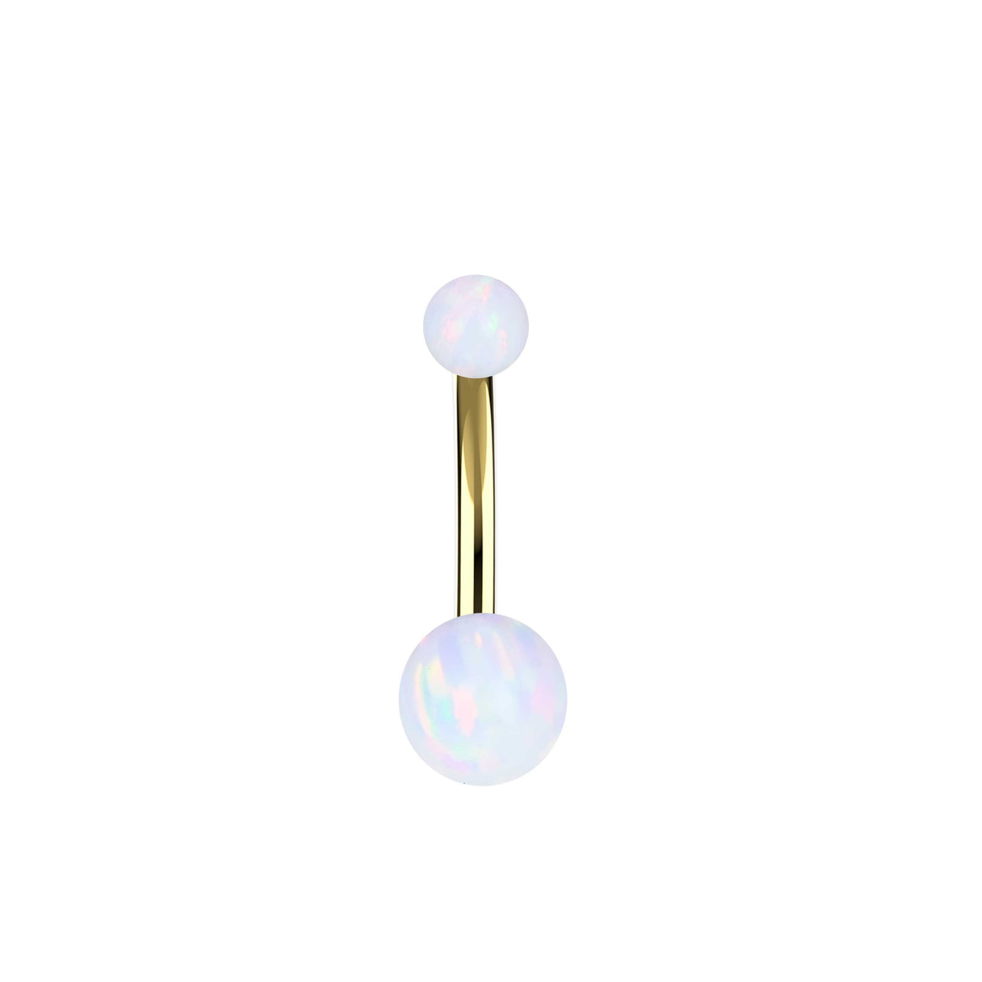 Round Fire Opal Belly Button Ring