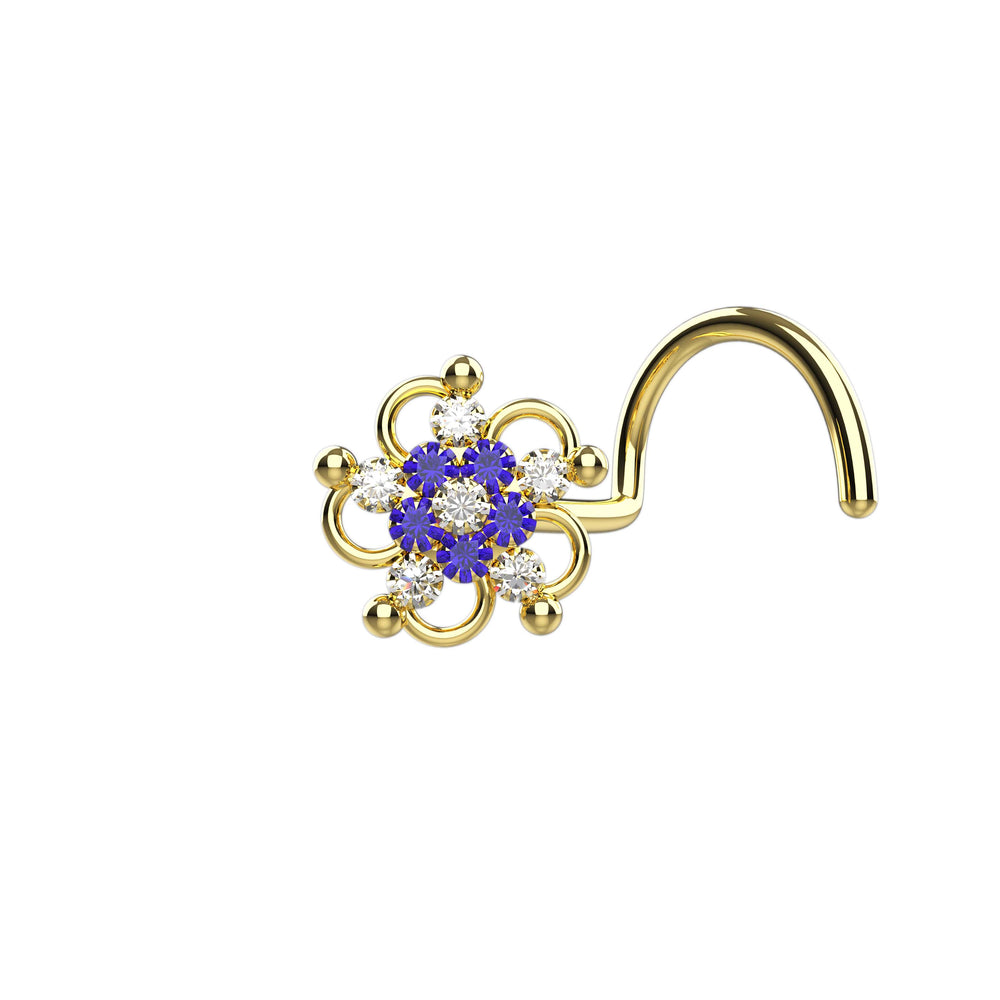 Floral gold nose ring 