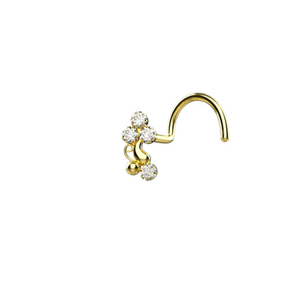Tiny Floral 14k Gold Plated Nose Stud
