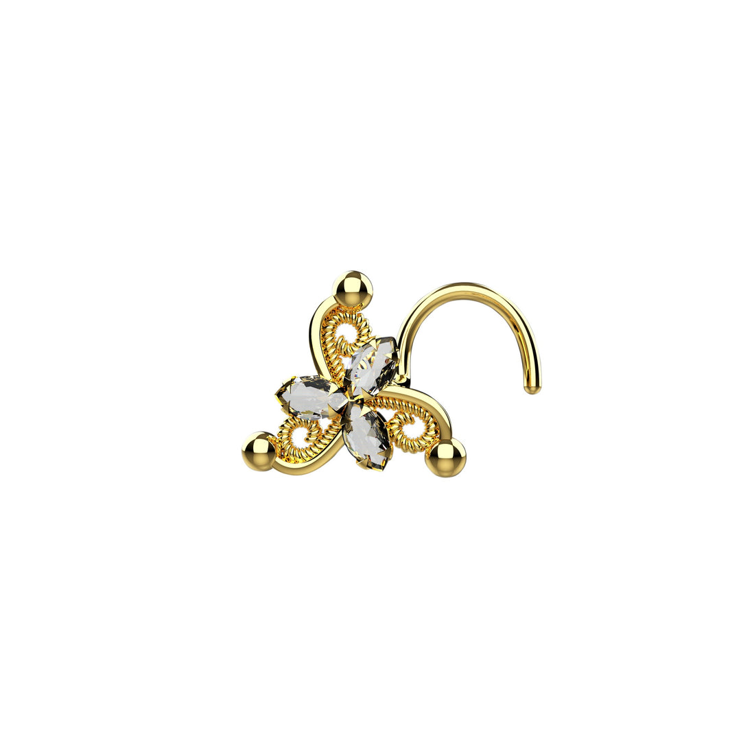 flower nose ring stud