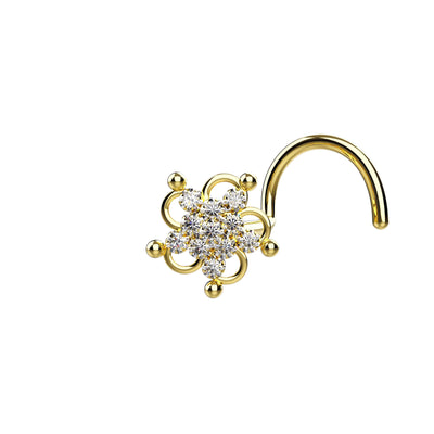 Trendy gold nose stud rings