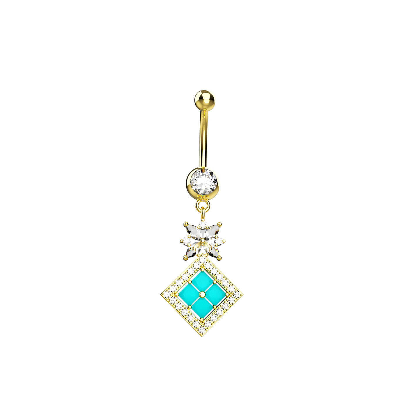 14G Dangling Belly Button Ring Jewelry