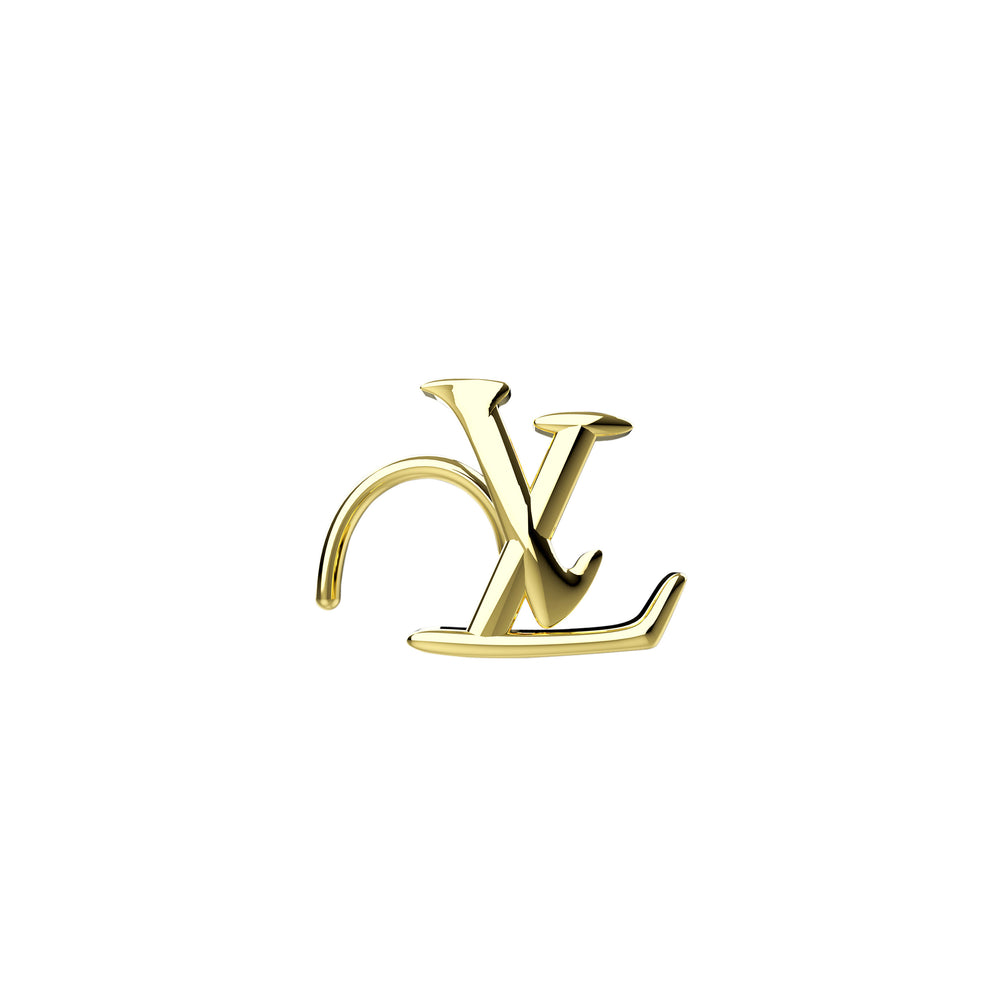 LV brand symbol nose ring – stylish and elegant piercing