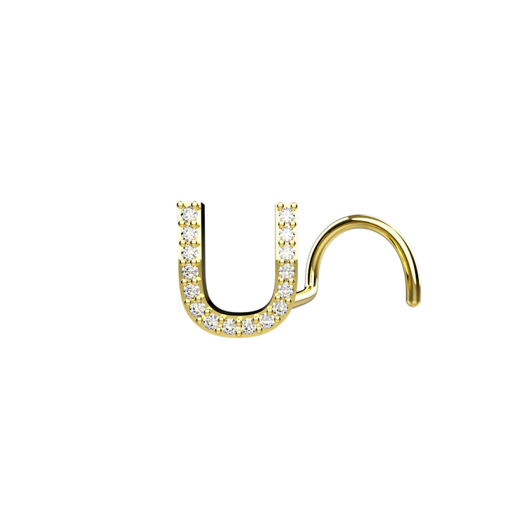 Initial U Nose Stud