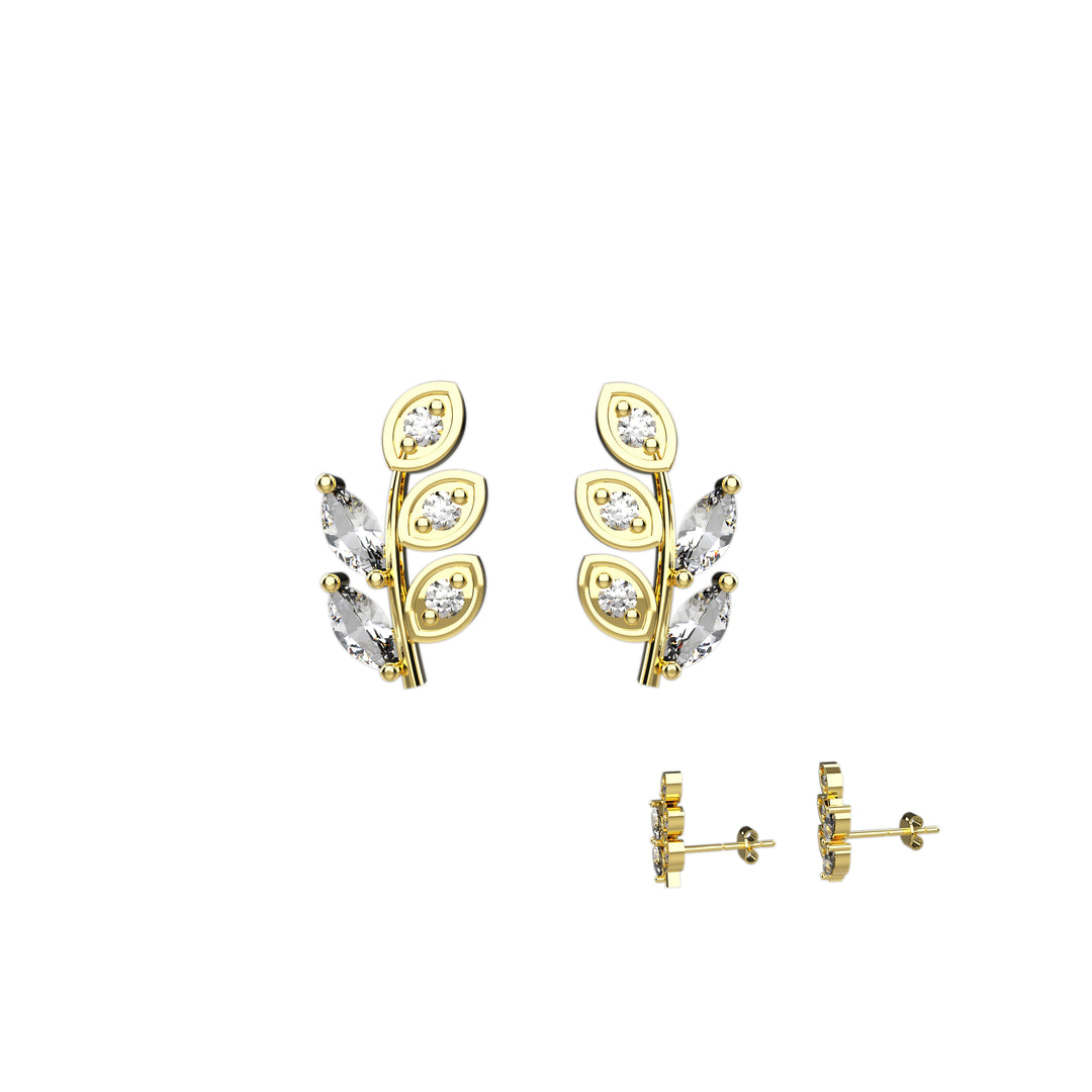 Leaf stud earrings – nature-inspired dainty jewelry