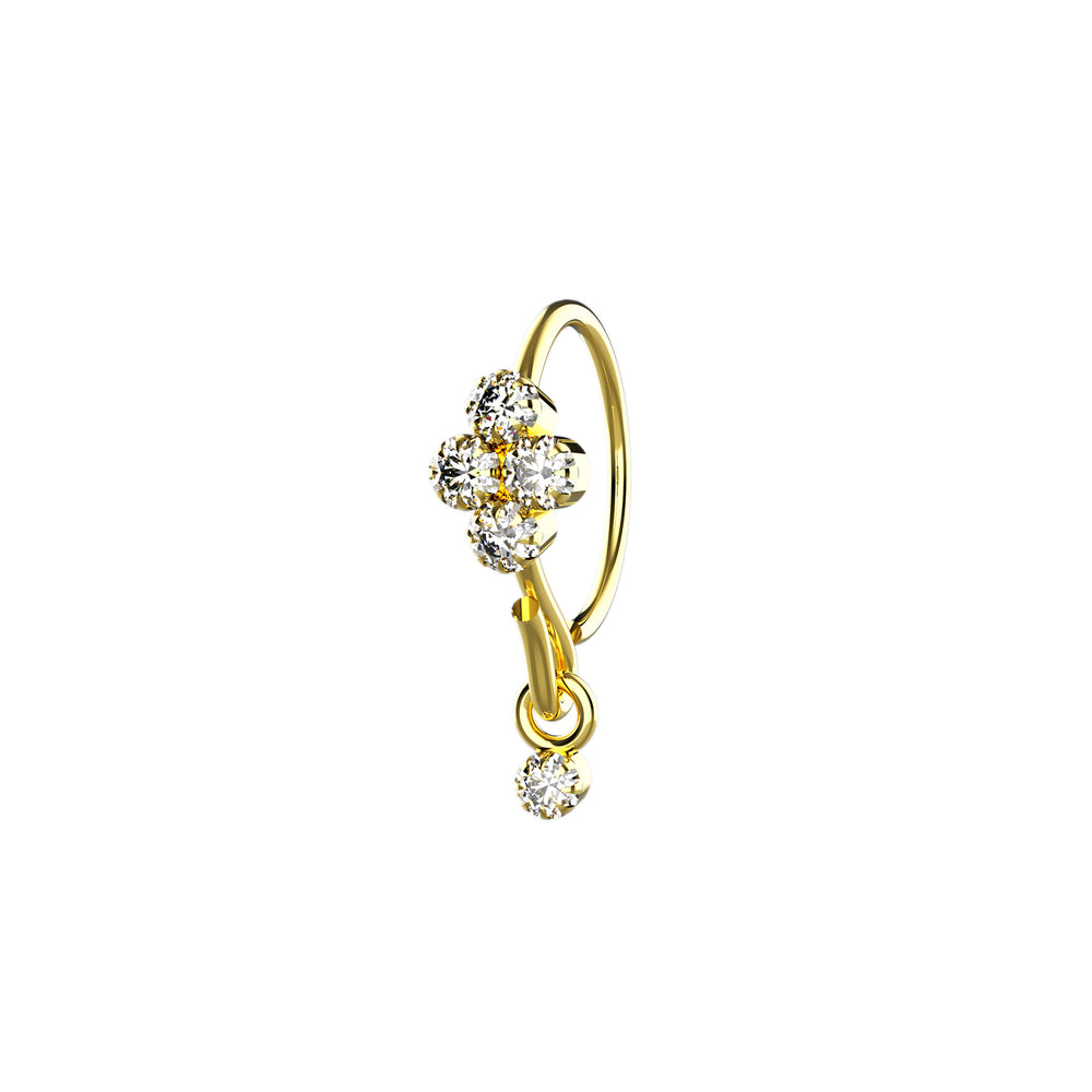 14k gold plated dangle nose stud