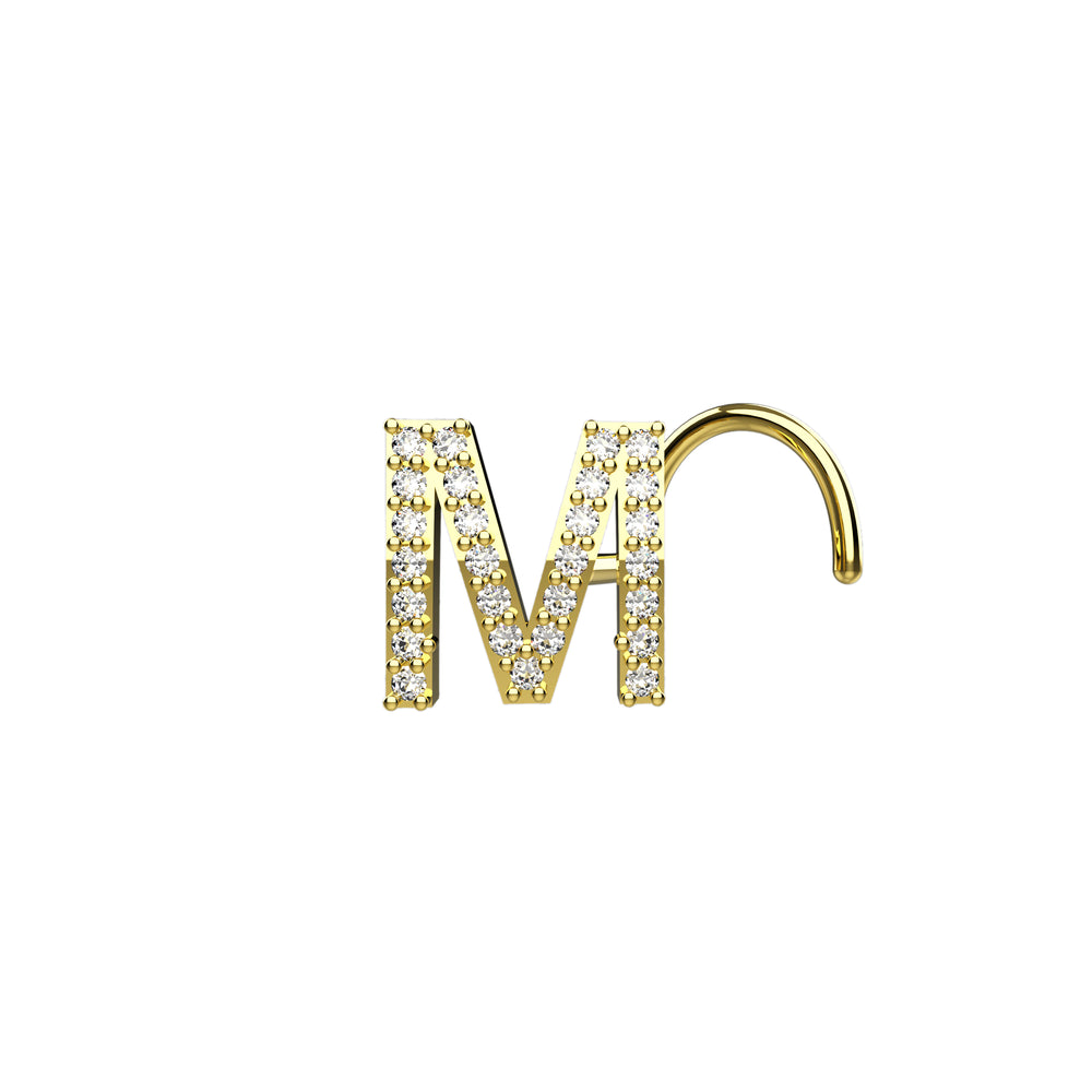 initial M Nose Stud