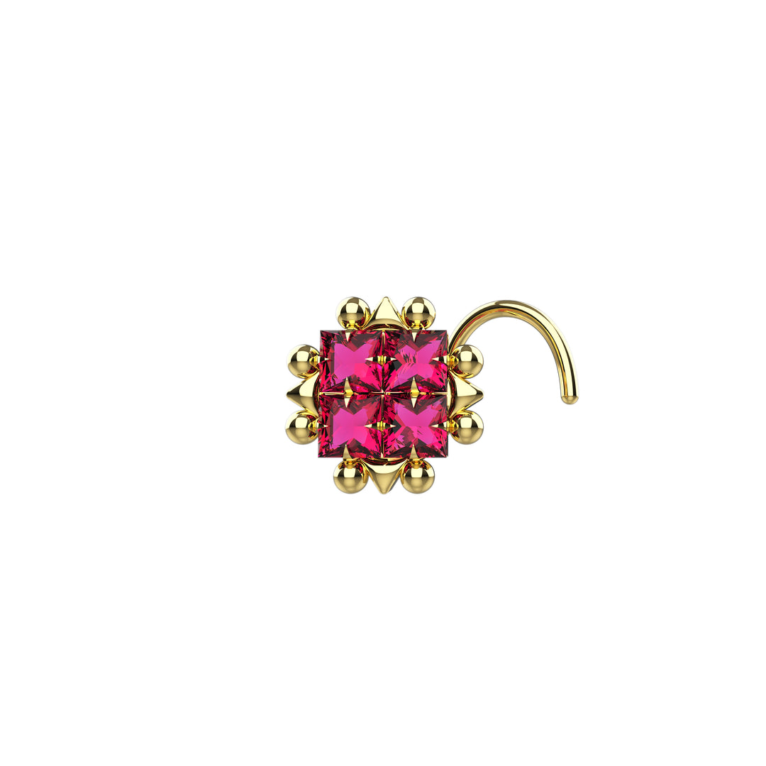 hot pink gems nose stud 