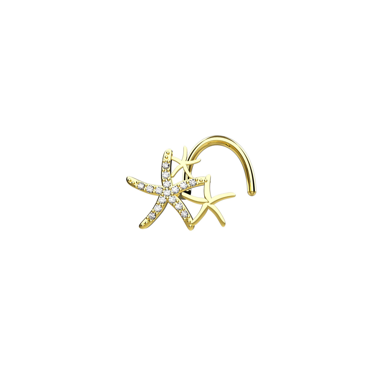 Starfish gold nose ring 