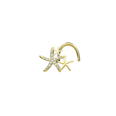 Starfish gold nose ring 