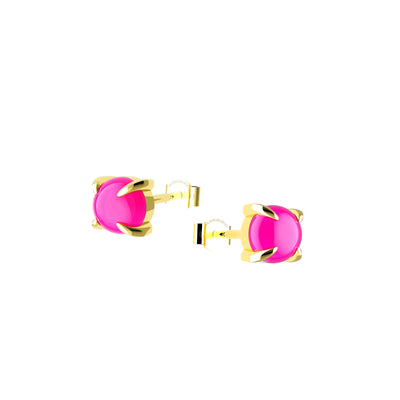 Pink Gemstone Dainty Earrings Stud