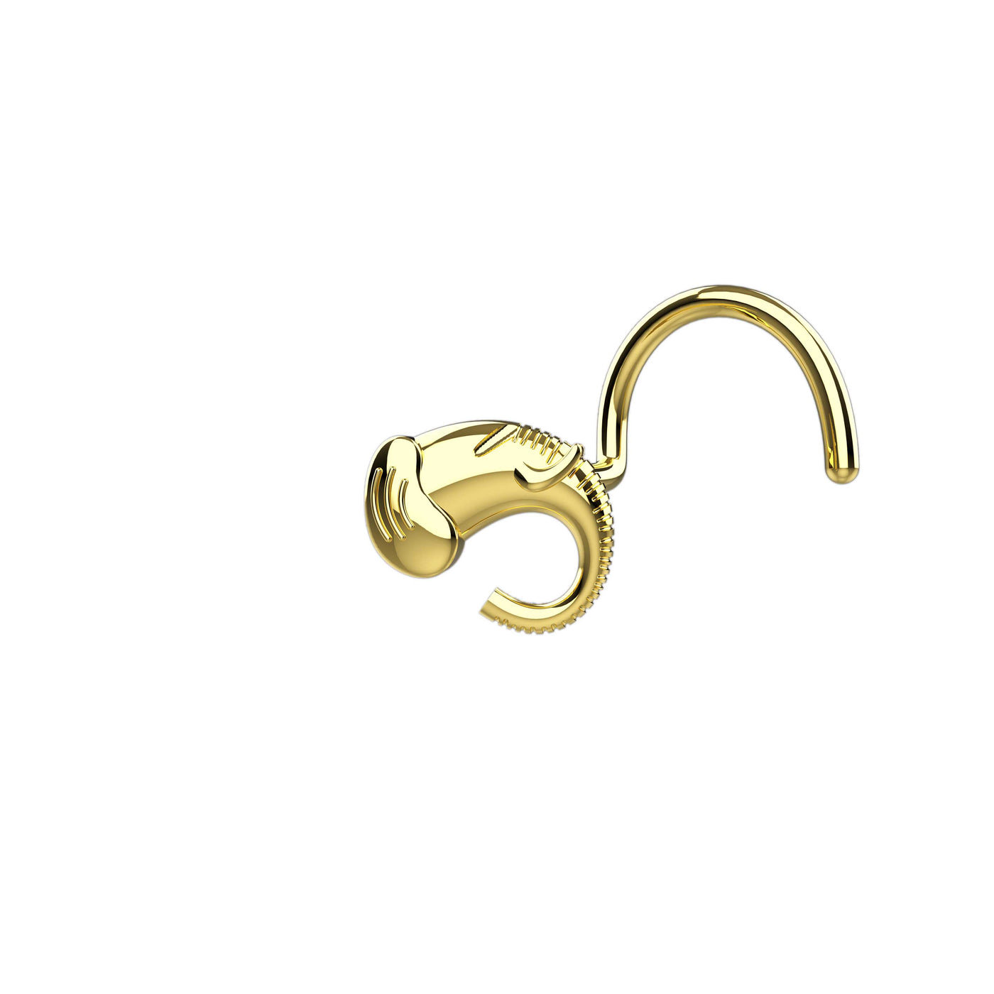 Gold elephant nose rings stud 