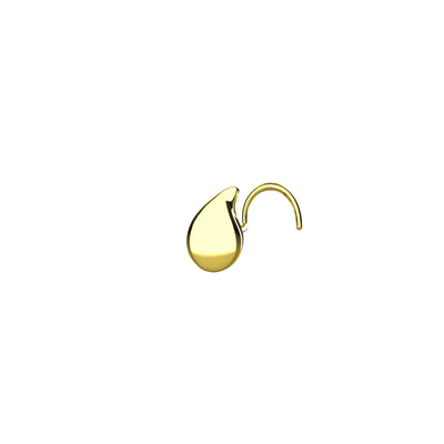 Water Drop Inspired Yellow Gold Nose Stud