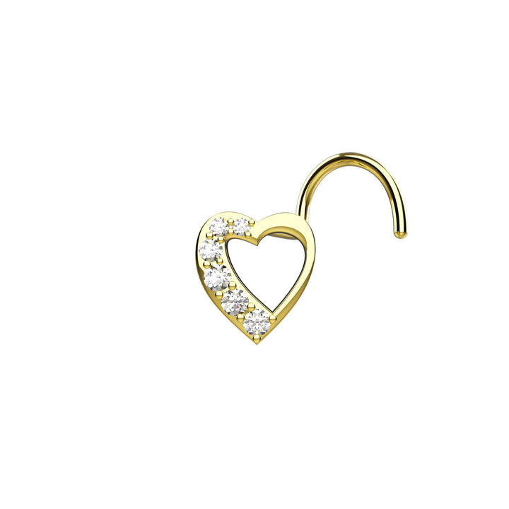 heart shape romantic nose hoop studs