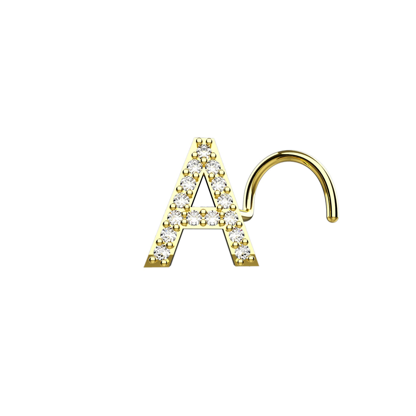 Initial A Nose Stud