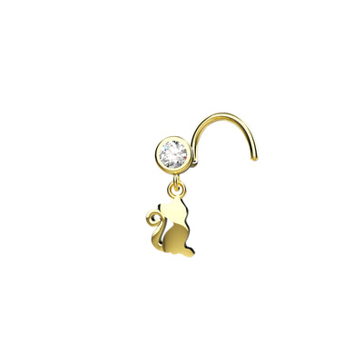 kitty nose pin piercing jewelry