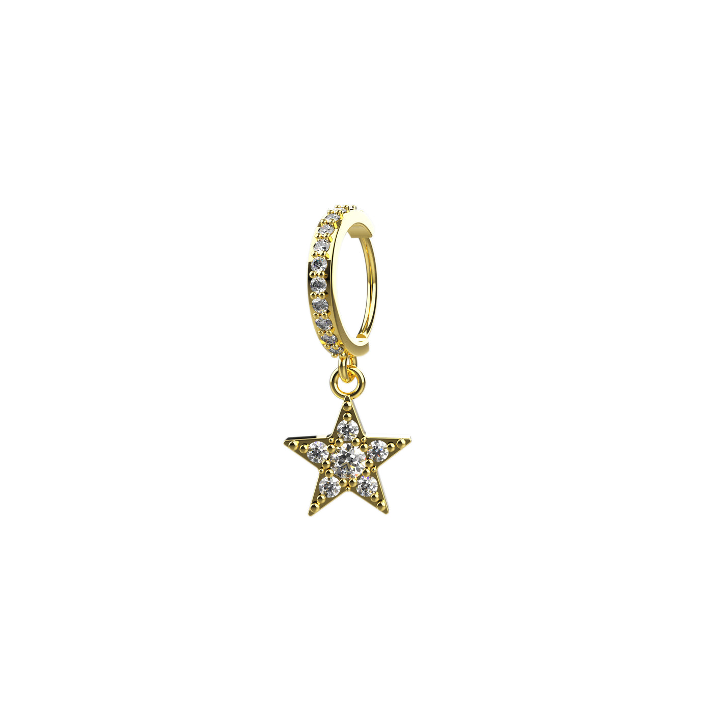 clear star dangle nose rings