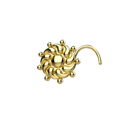 swirl gold nose ring studs
