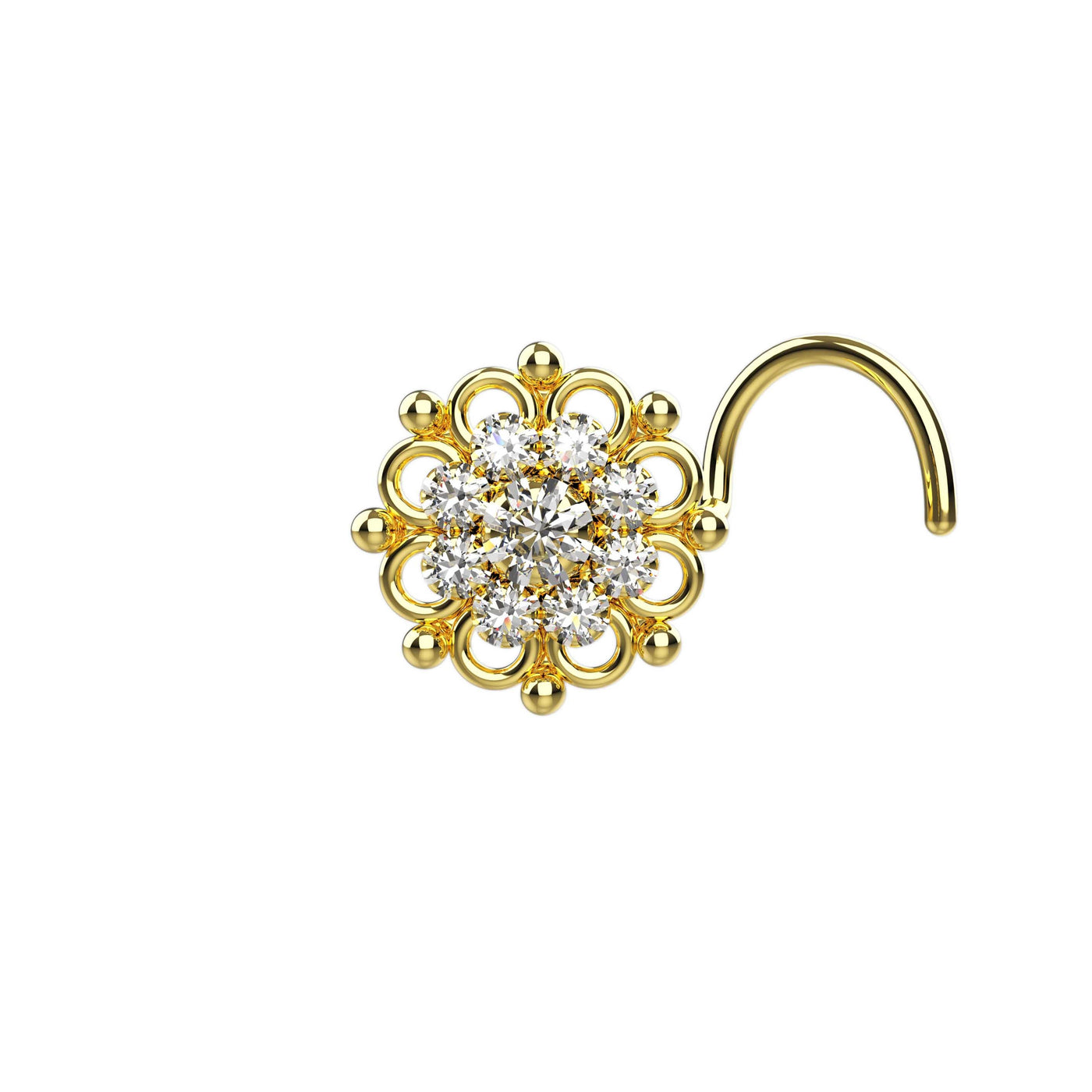 Flower nose ring gold studs