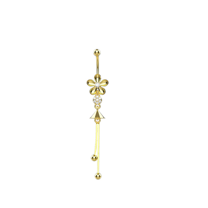 925 Silver Floral Belly Button Ring