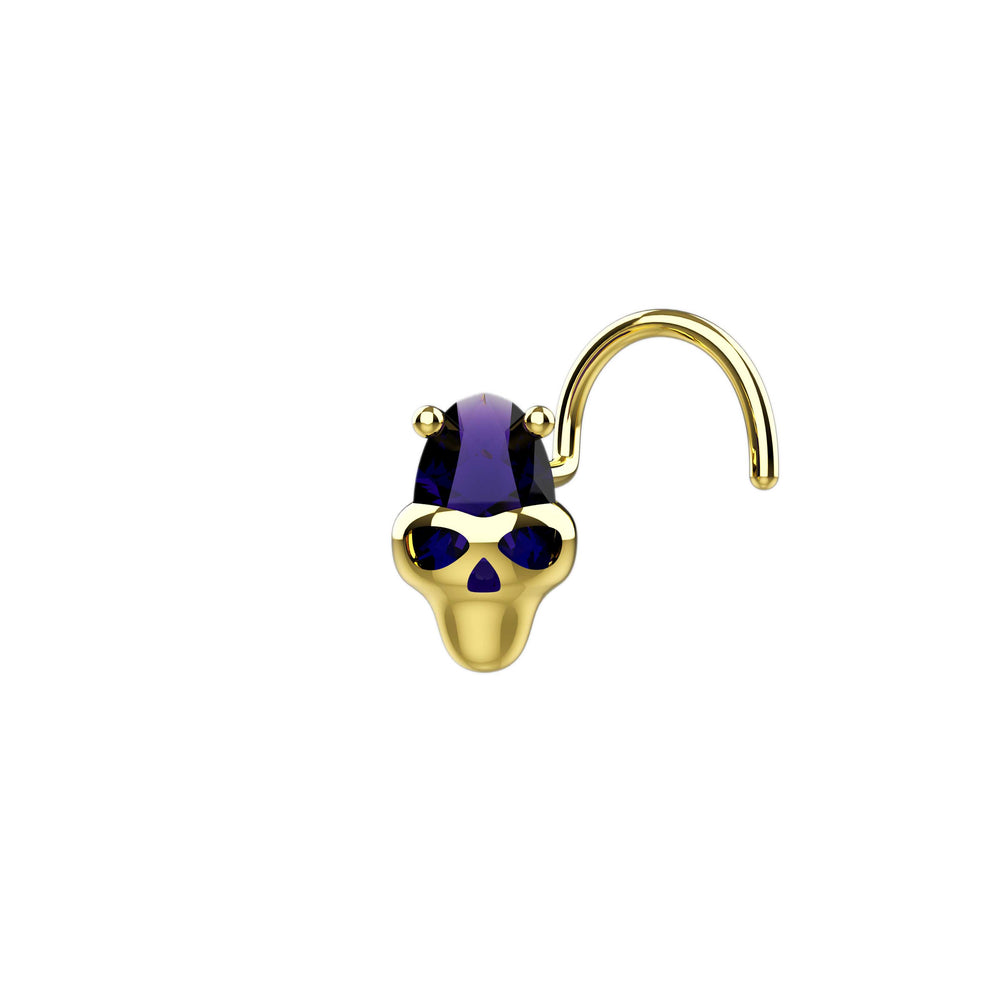 Skull gold nose studs 