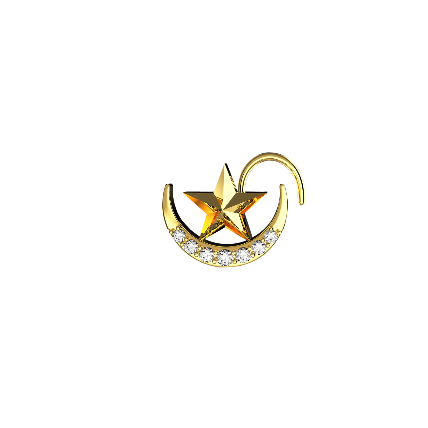 Moon Star Gold Nose Stud