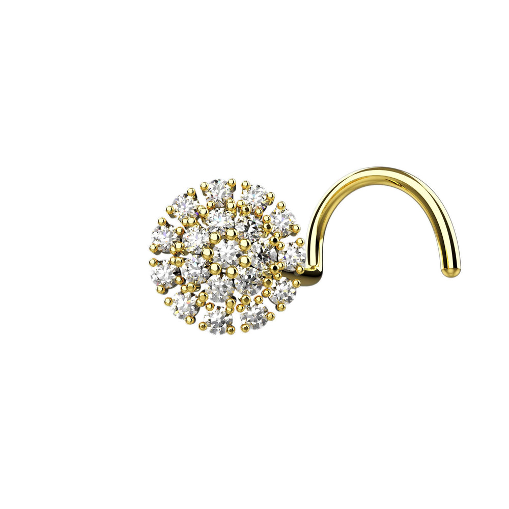 Diamond nose bone ring gold 