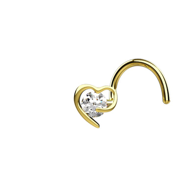 Handcrafted heart nose rings