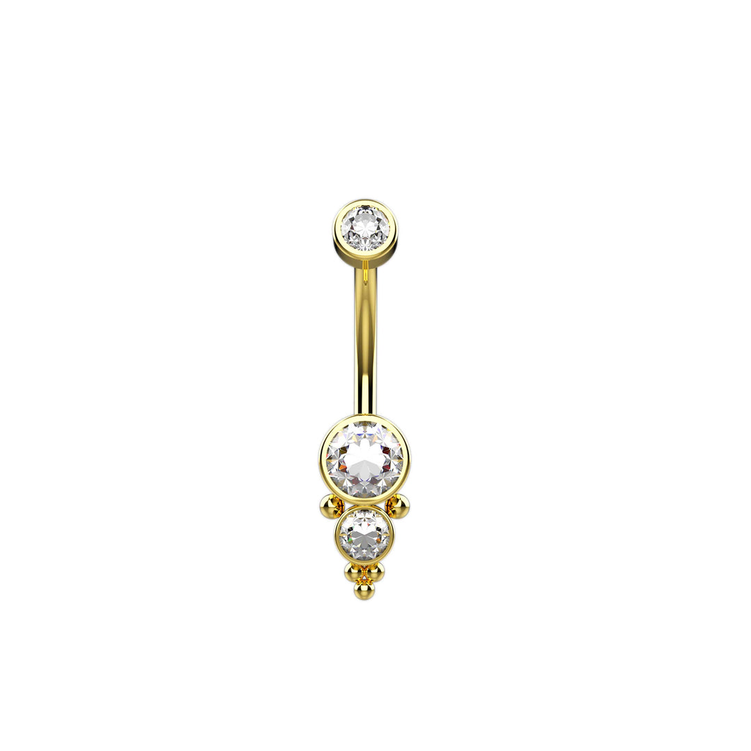 Clear Crystal Belly Button Ring Navel PIercing Jewelry