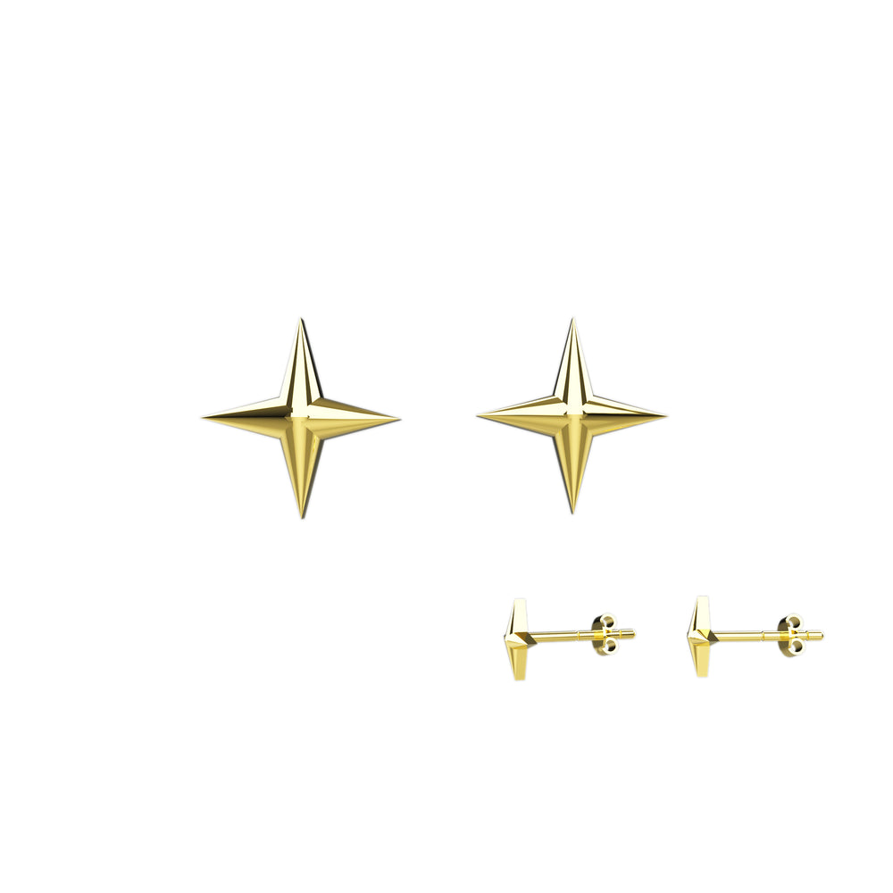 Tiny star earrings – minimalist gold studs