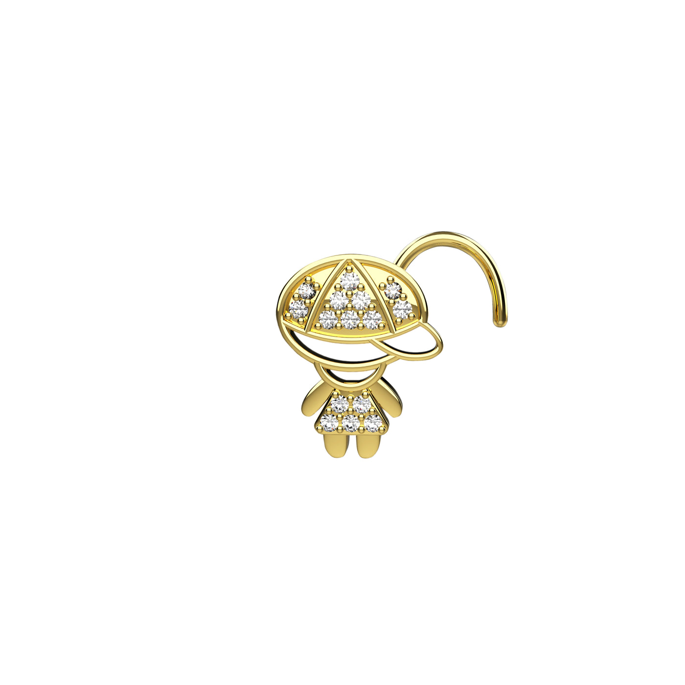 14ct Gold Plated Tortoise Styled Nose Stud