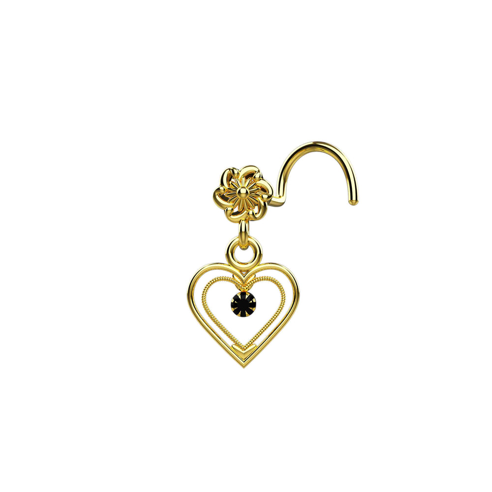 Dangling Heart Nose Stud