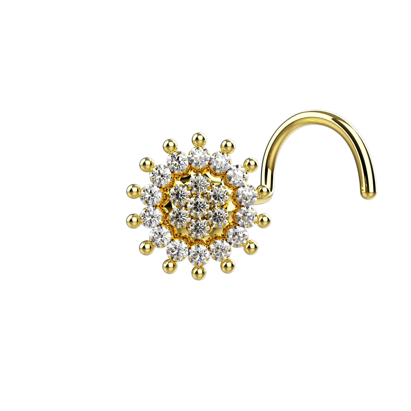 Fashionable gold nose stud rings