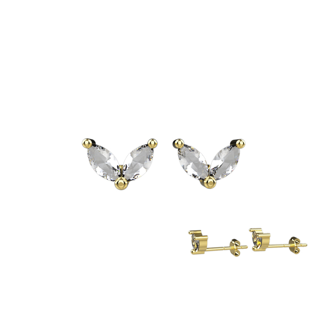 Dainty diamond gold earrings – minimalist women’s jewelry