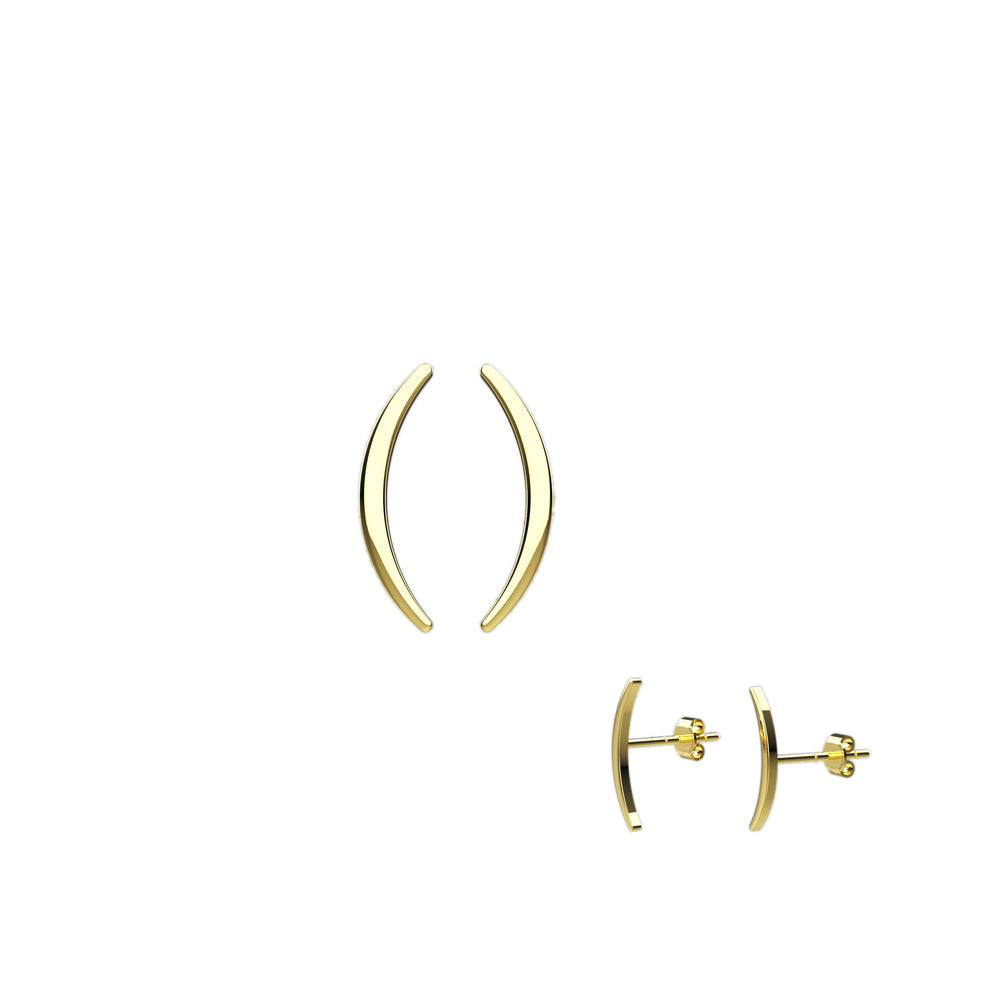 Tiny crescent moon earrings – cosmic gold studs