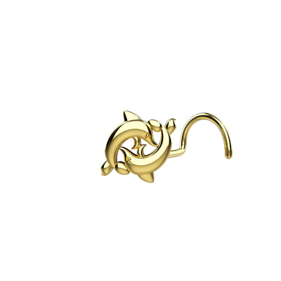 Dolphin Gold Plated Nose Stud