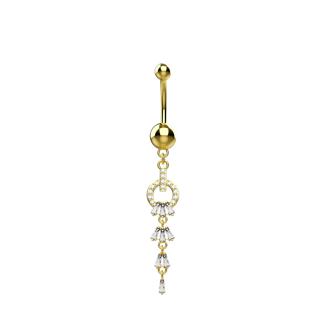 Cubic Zirconia Dangle Belly Button Ring